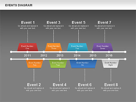 Events Diagram, Slide 12, 00548, Timelines & Calendars — PoweredTemplate.com