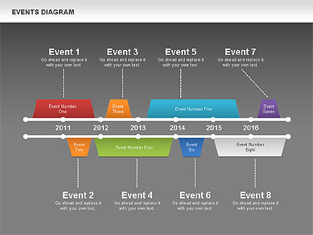 Events Diagram, Slide 14, 00548, Timelines & Calendars — PoweredTemplate.com