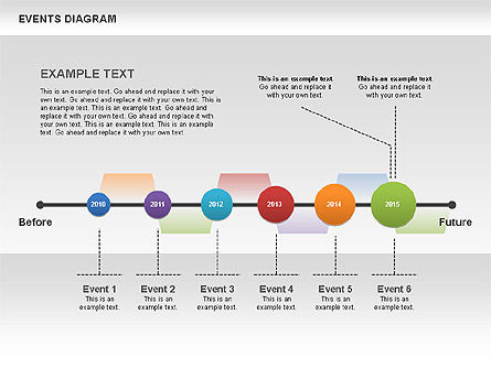 Events diagram, Dia 9, 00548, Timelines & Calendars — PoweredTemplate.com