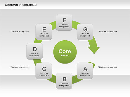 Processi con frecce curve strumenti, Slide 3, 00558, Forme — PoweredTemplate.com