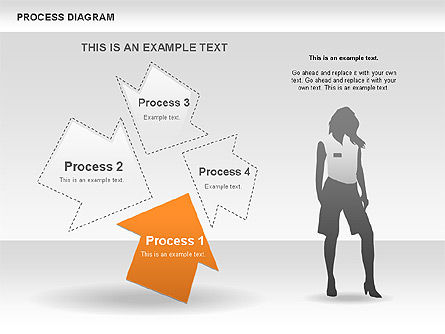 Process with Opposite Arrows Diagram, Slide 3, 00559, Process Diagrams — PoweredTemplate.com