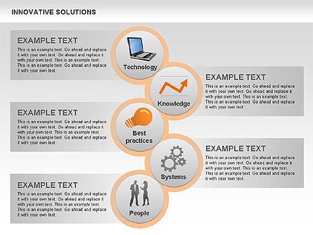 Diagrama de soluciones innovadoras, Diapositiva 8, 00561, Diagramas de proceso — PoweredTemplate.com