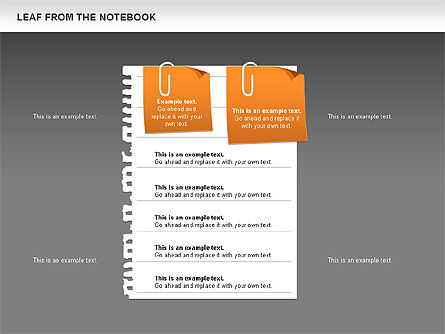 Schéma des feuilles de carnet, Diapositive 12, 00562, Schémas d'étapes — PoweredTemplate.com