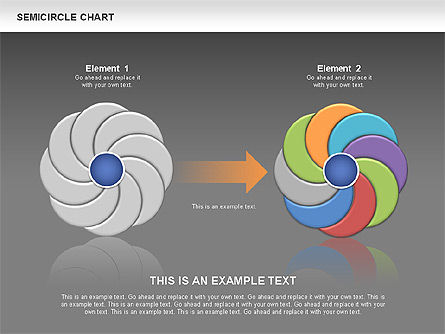 Halve cirkel grafiek, Dia 14, 00565, Businessmodellen — PoweredTemplate.com