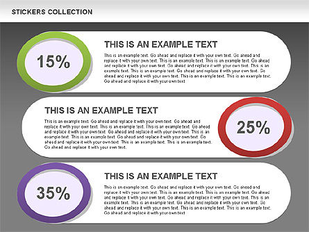 Adesivi forme di raccolta, Slide 15, 00570, icone — PoweredTemplate.com