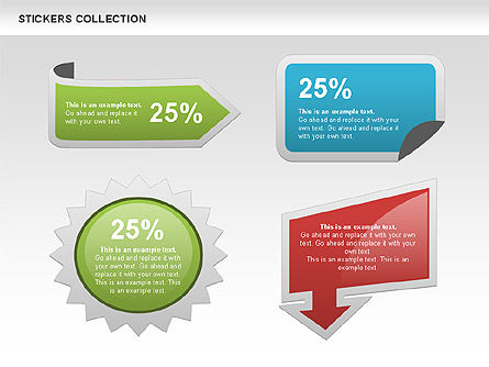Collection de formes d'autocollants, Diapositive 6, 00570, Icônes — PoweredTemplate.com