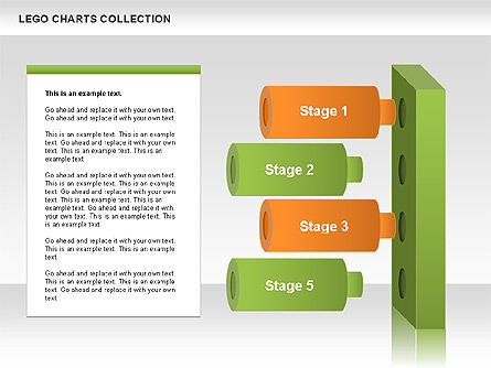 Colección de cartas de Lego, Plantilla de PowerPoint, 00572, Diagramas de la etapa — PoweredTemplate.com