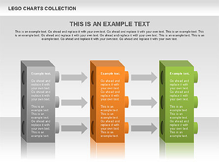 레고 차트 컬렉션, 슬라이드 10, 00572, 단계 도표 — PoweredTemplate.com