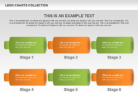 레고 차트 컬렉션, 슬라이드 2, 00572, 단계 도표 — PoweredTemplate.com