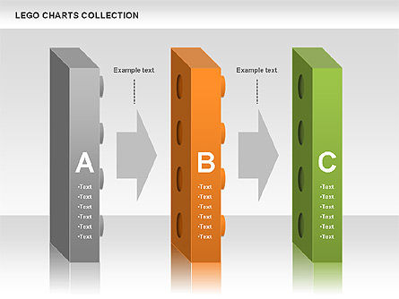 레고 차트 컬렉션, 슬라이드 4, 00572, 단계 도표 — PoweredTemplate.com
