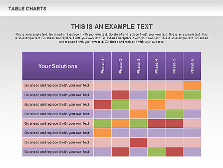 Tabla con la colección de las etapas, Diapositiva 8, 00574, Tablas — PoweredTemplate.com