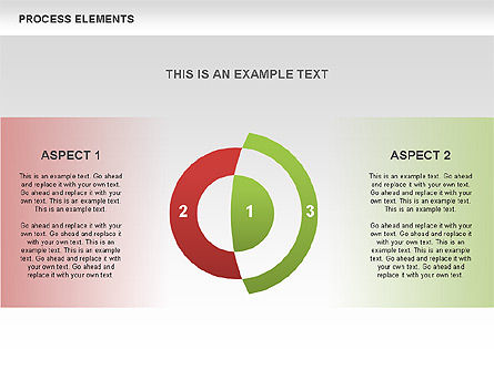 Diagrama de formas de proceso, Plantilla de PowerPoint, 00580, Diagramas de proceso — PoweredTemplate.com