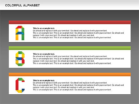 Figurações coloridas do alfabeto, Deslizar 12, 00582, Gráficos e Diagramas de Educação — PoweredTemplate.com