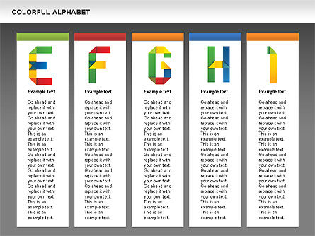 Colorido alfabeto formas, Diapositiva 13, 00582, Diagramas y gráficos educativos — PoweredTemplate.com
