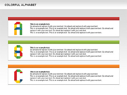 Colorido alfabeto formas, Diapositiva 5, 00582, Diagramas y gráficos educativos — PoweredTemplate.com