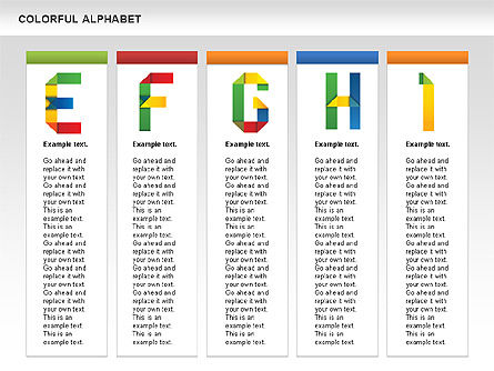 Colorido alfabeto formas, Diapositiva 6, 00582, Diagramas y gráficos educativos — PoweredTemplate.com