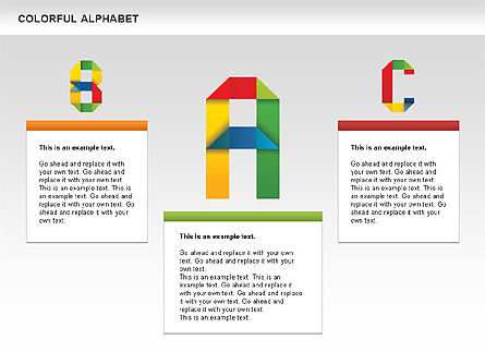 Colorido alfabeto formas, Diapositiva 7, 00582, Diagramas y gráficos educativos — PoweredTemplate.com