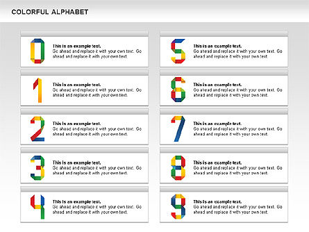 Colorido alfabeto formas, Diapositiva 9, 00582, Diagramas y gráficos educativos — PoweredTemplate.com