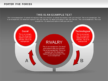 Diagrama de Segmentos de Cinco Fuerzas de Porter, Diapositiva 13, 00586, Modelos de negocios — PoweredTemplate.com