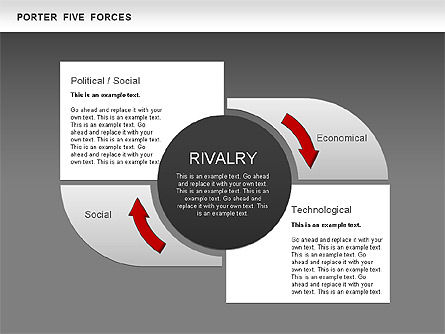 Diagrama de Segmentos de Cinco Fuerzas de Porter, Diapositiva 14, 00586, Modelos de negocios — PoweredTemplate.com