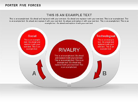 Diagrama de Segmentos de Cinco Fuerzas de Porter, Diapositiva 9, 00586, Modelos de negocios — PoweredTemplate.com