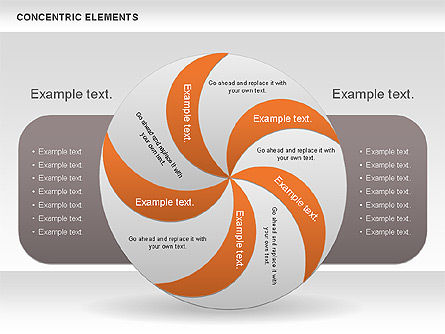 Concentric Process Shapes, PowerPoint Template, 00588, Shapes — PoweredTemplate.com