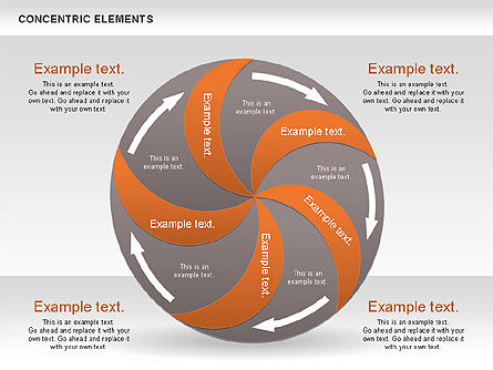 Concentric Process Shapes, Slide 14, 00588, Shapes — PoweredTemplate.com