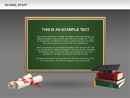 School Stuff Shapes, Slide 11, 00591, Education Charts and Diagrams — PoweredTemplate.com