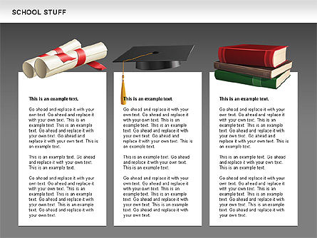 School Stuff Shapes, Slide 12, 00591, Education Charts and Diagrams — PoweredTemplate.com