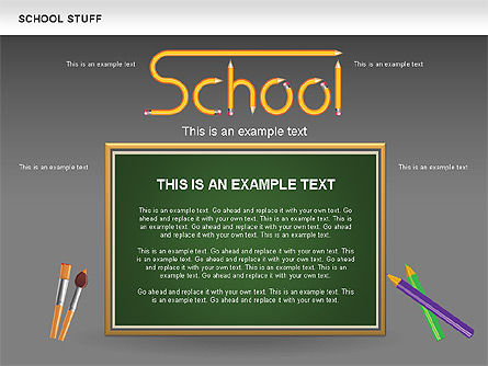 School Stuff Shapes, Slide 14, 00591, Education Charts and Diagrams — PoweredTemplate.com