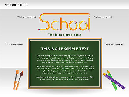 School Stuff Shapes, Slide 4, 00591, Education Charts and Diagrams — PoweredTemplate.com