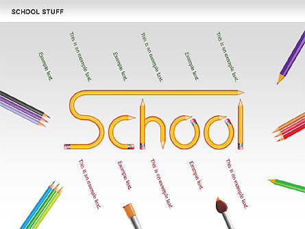 School Stuff Shapes, Slide 5, 00591, Education Charts and Diagrams — PoweredTemplate.com