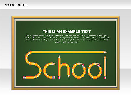 School Stuff Shapes, Slide 8, 00591, Education Charts and Diagrams — PoweredTemplate.com