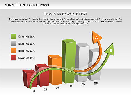 Arrows and Shape Charts, Slide 5, 00596, Shapes — PoweredTemplate.com