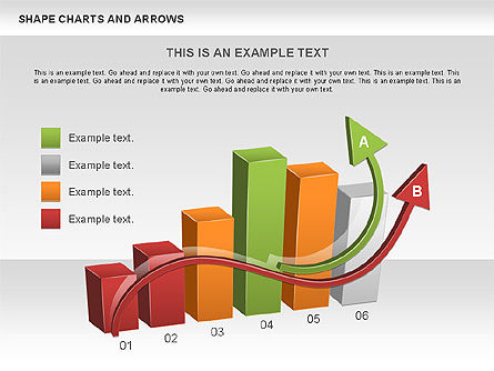 Arrows and Shape Charts, Slide 6, 00596, Shapes — PoweredTemplate.com