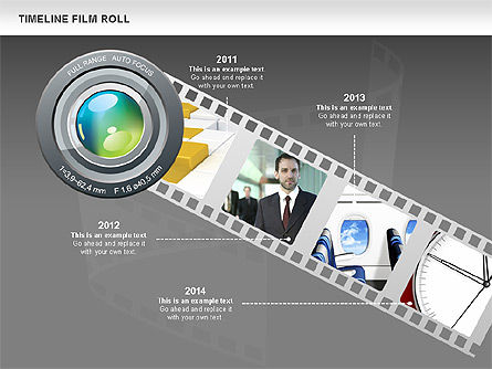 Film rolo cronograma diagrama, Deslizar 10, 00597, Timelines & Calendars — PoweredTemplate.com
