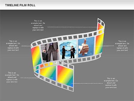Diagrama del cronograma del rollo de película, Diapositiva 11, 00597, Timelines & Calendars — PoweredTemplate.com