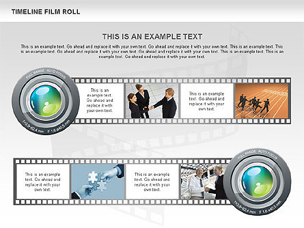 Diagrama del cronograma del rollo de película, Diapositiva 6, 00597, Timelines & Calendars — PoweredTemplate.com