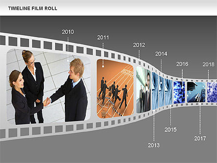 Film Roll Timeline Diagram, Slide 9, 00597, Timelines & Calendars — PoweredTemplate.com