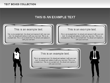 Metallic Text Boxes Collection, Slide 10, 00598, Text Boxes — PoweredTemplate.com