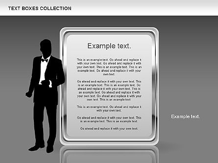 Collection de boîtes de texte métalliques, Diapositive 11, 00598, Boîtes de texte — PoweredTemplate.com