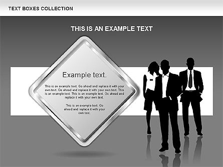 Metallic Text Boxes Collection, Slide 14, 00598, Text Boxes — PoweredTemplate.com