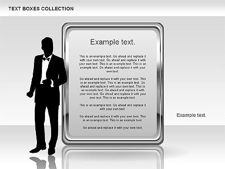 Collection de boîtes de texte métalliques, Diapositive 3, 00598, Boîtes de texte — PoweredTemplate.com