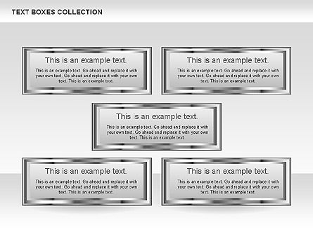 Metallic Text Boxes Collection, Slide 4, 00598, Text Boxes — PoweredTemplate.com