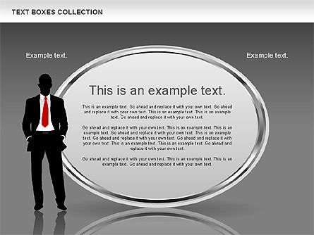 Metallische Textboxen Sammlung, Folie 9, 00598, Textfelder — PoweredTemplate.com