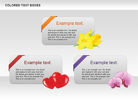 Free Colored Text Boxes Collection, Free PowerPoint Template, 00600, Text Boxes — PoweredTemplate.com