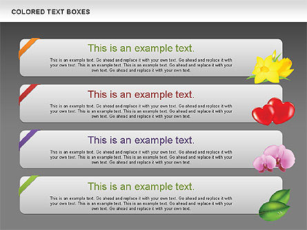 Free Colored Text Boxes Collection, Slide 13, 00600, Text Boxes — PoweredTemplate.com
