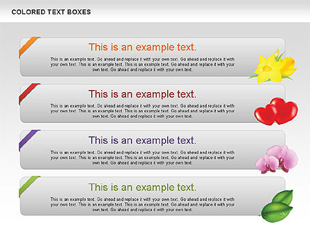 Free Colored Text Boxes Collection, Slide 3, 00600, Text Boxes — PoweredTemplate.com