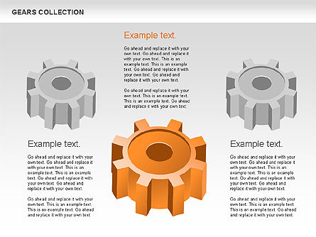 3D Gears Process Shapes, Slide 10, 00604, Shapes — PoweredTemplate.com