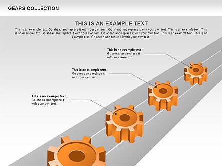 3D Gears Process Shapes, Slide 11, 00604, Shapes — PoweredTemplate.com